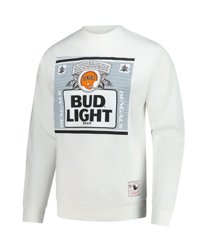 x Bud Light Men's White Cincinnati Bengals The Crest Pullover Sweatshirt