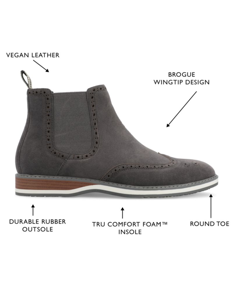 Men's Thorpe Tru Comfort Foam Wingtip Slip-On Chelsea Boots