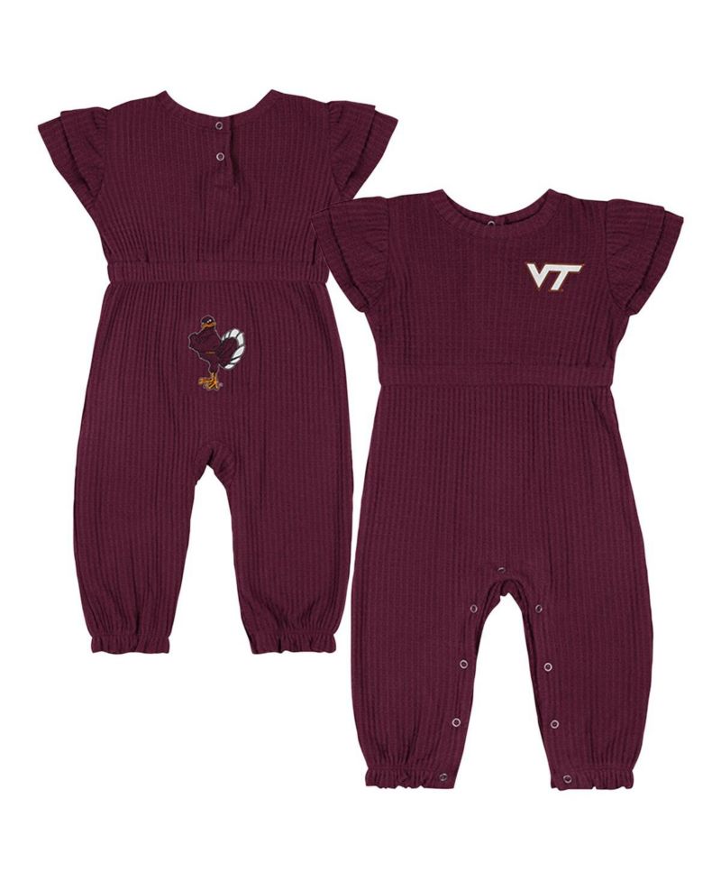 Baby Boys and Girls Maroon Virginia Tech Hokies Beautopia Waffle Knit Romper