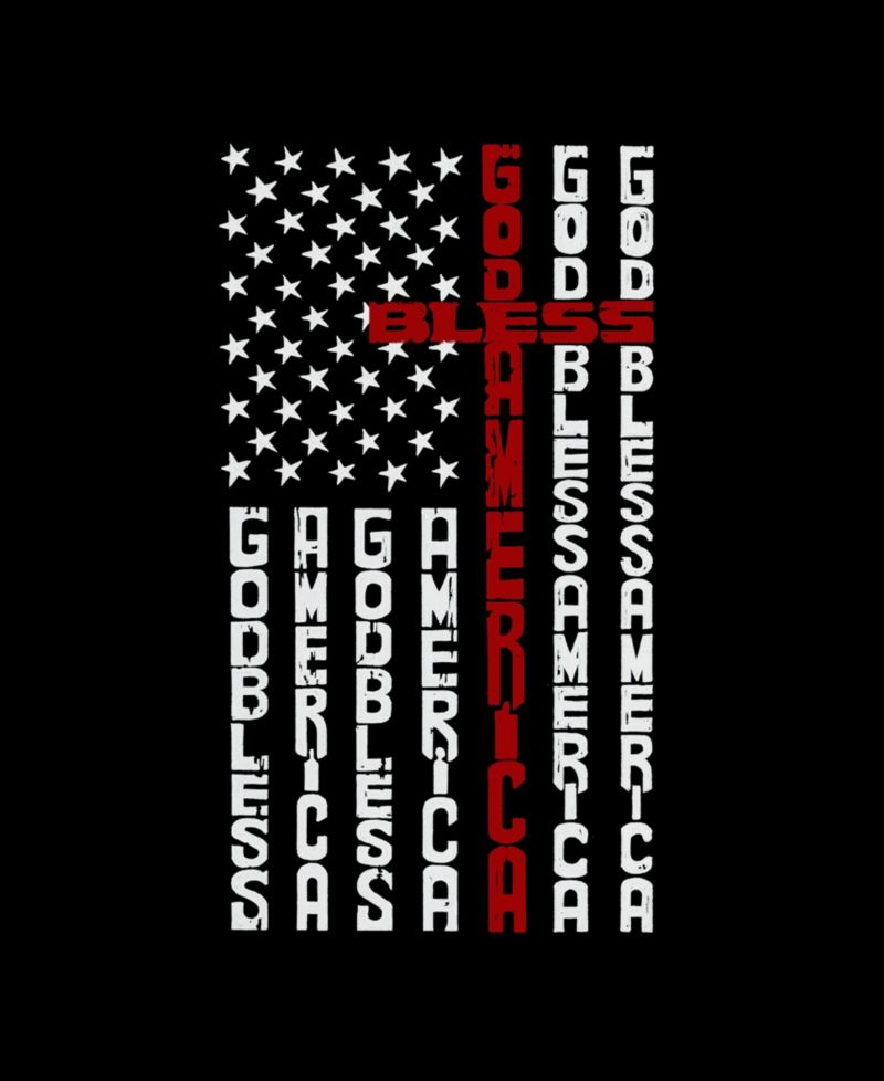 Men's Cross Flag Word Art Hooded Sweatshirt