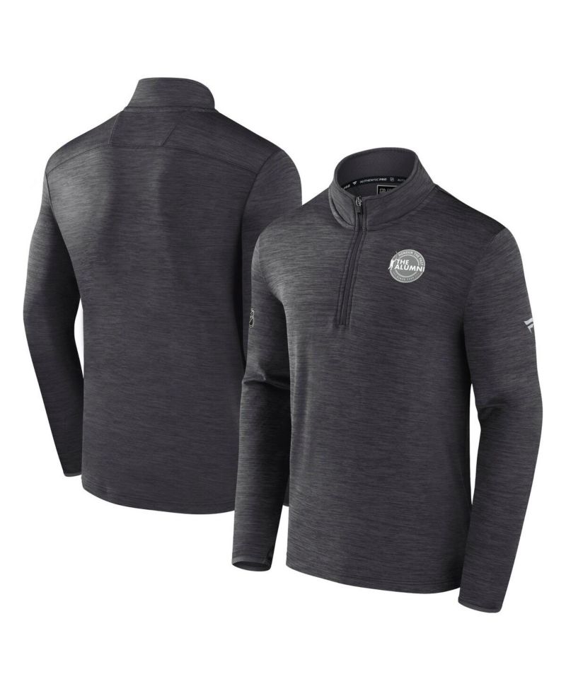 Men's Charcoal NHL Authentic Pro the Alumni Quarter-Zip Hoodie