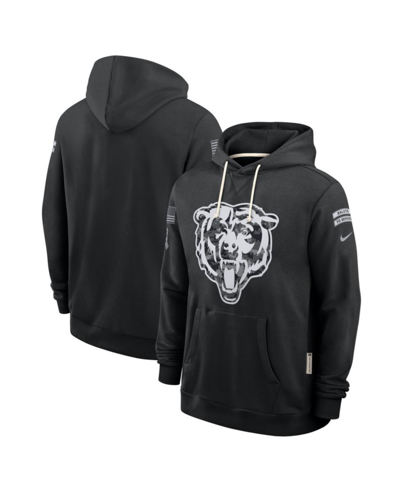 Men's Black Chicago Bears 2026 Salute to Service Sideline Pullover Hoodie