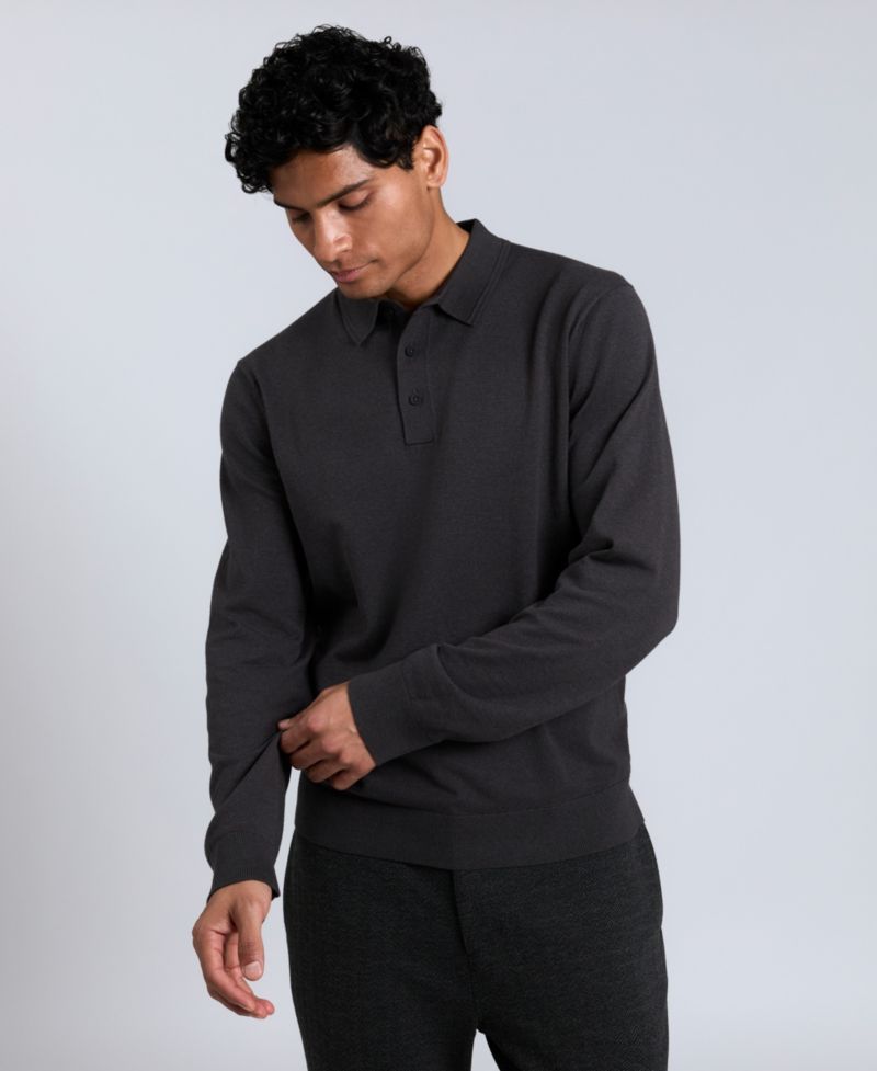 Men's Long Sleeve Polo Sweater