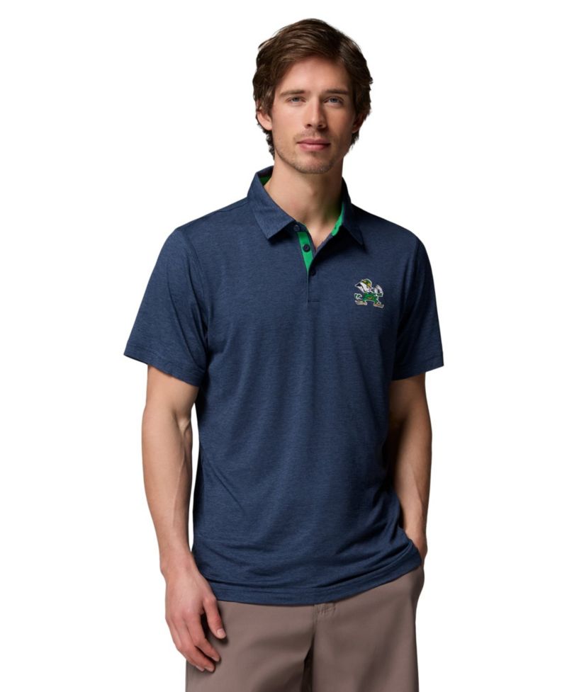 Men's Navy Notre Dame Fighting Irish Trail Omni-Shade Polo