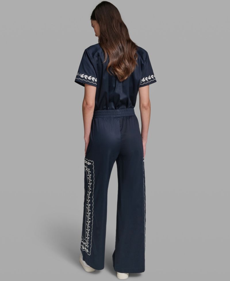 Women's Mid-Rise Embroidery Pants