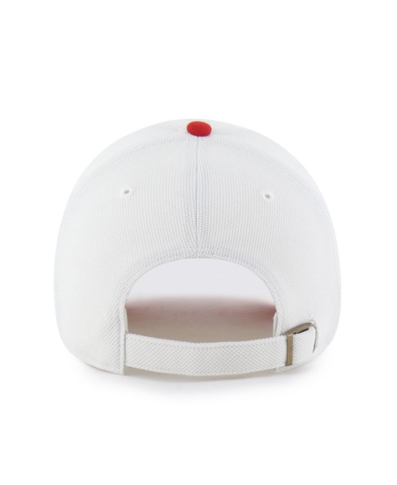Men's and Women's '47 White/Scarlet Ohio State Buckeyes Pique Patch Clean Up Adjustable Hat