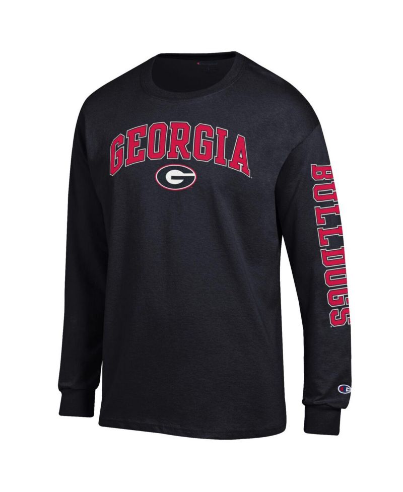 Men's Red Georgia Bulldogs Arch Over Logo 2-Hit Long Sleeve T-Shirt