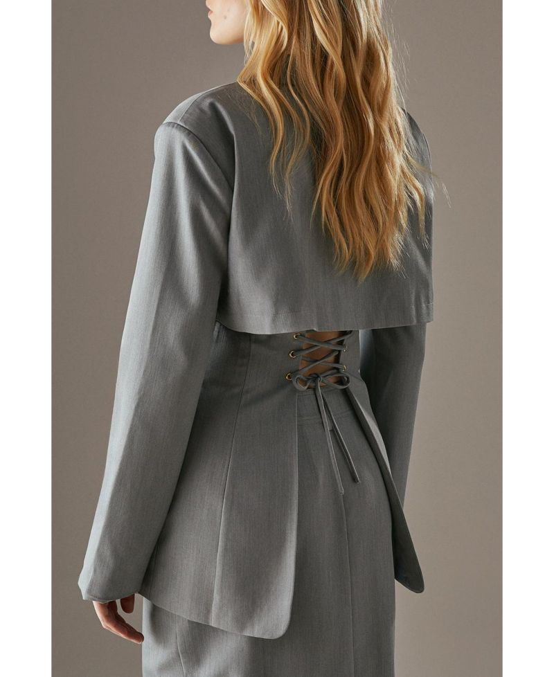 Women's Deconstructed Lace Up Blazer
