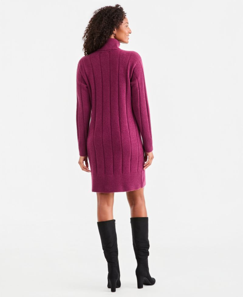 Petite Luxsoft Long-Sleeve Turtleneck Sweater Dress, Macy's Exclusive