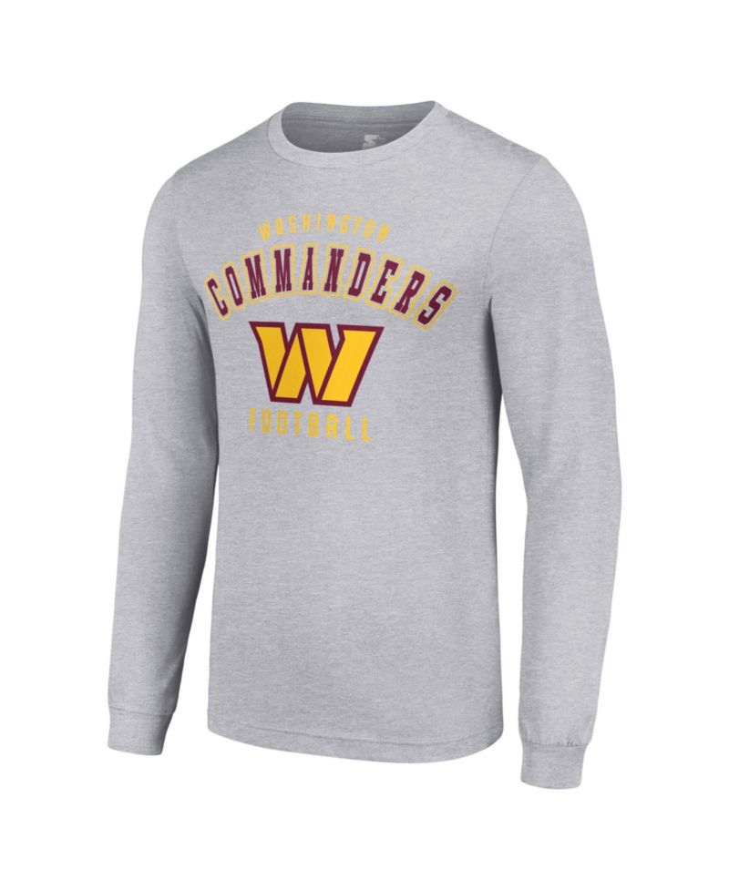 Men's Heather Gray Washington Commanders Long Sleeve T-Shirt