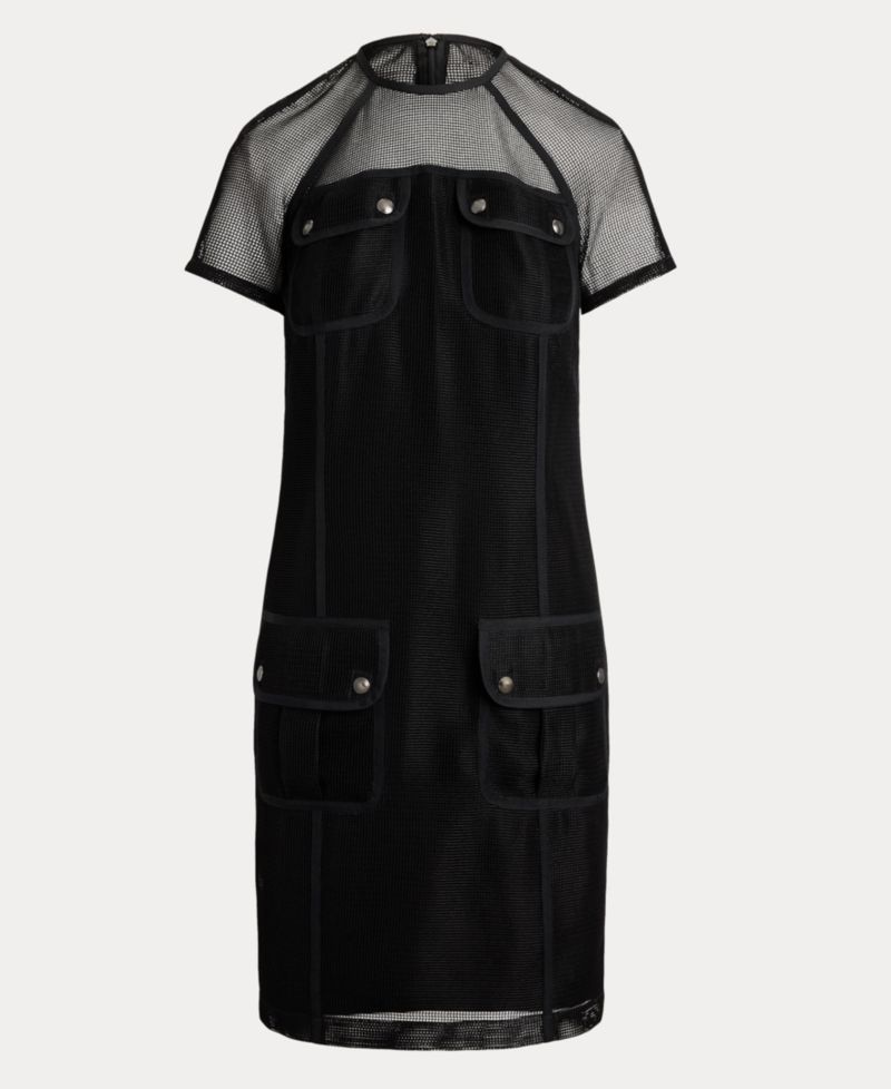 Women's Mesh Short-Sleeve Shift Dress
