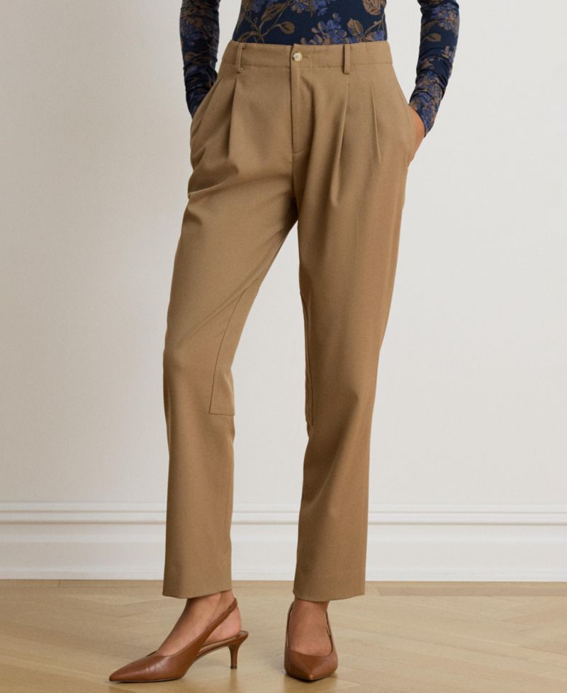 Women's High-Rise Pleated Bi-Stretch Twill Jodhpur Pants
