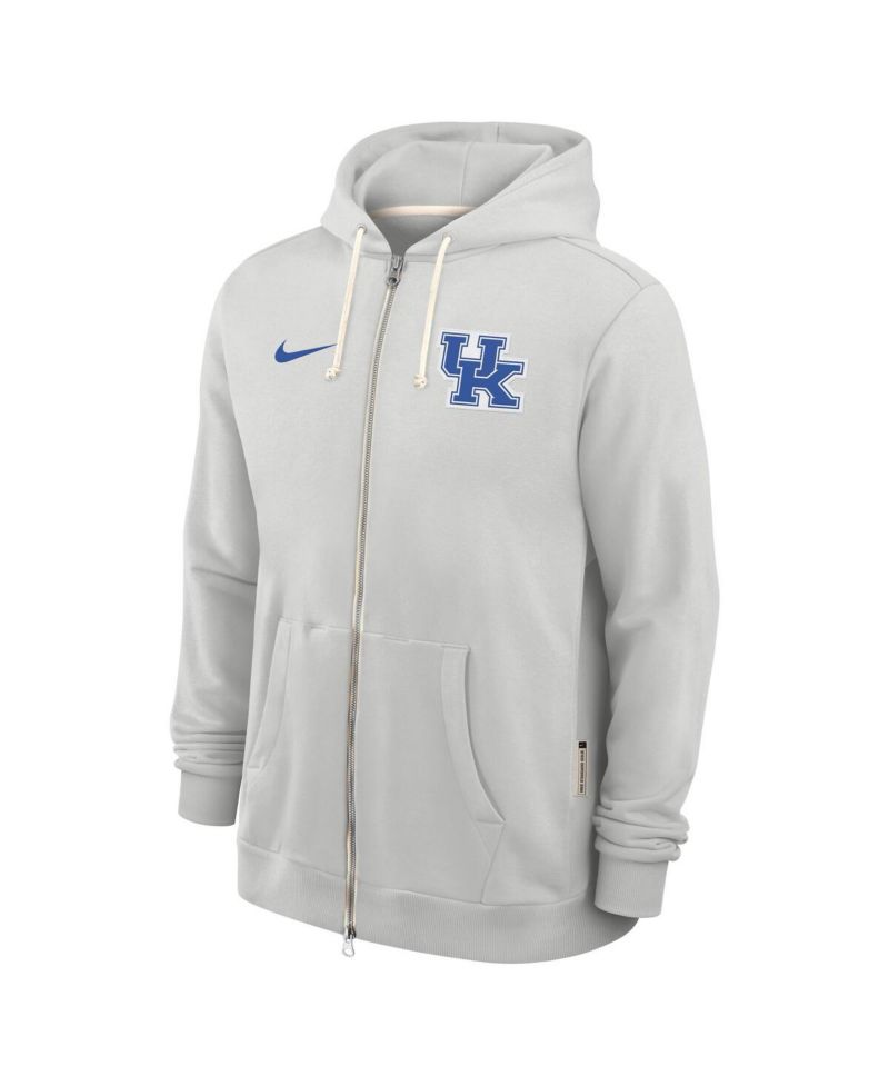 Men's Gray Kentucky Wildcats 2025 Sideline Standard Issue Dri-FIT Full-Zip Hoodie