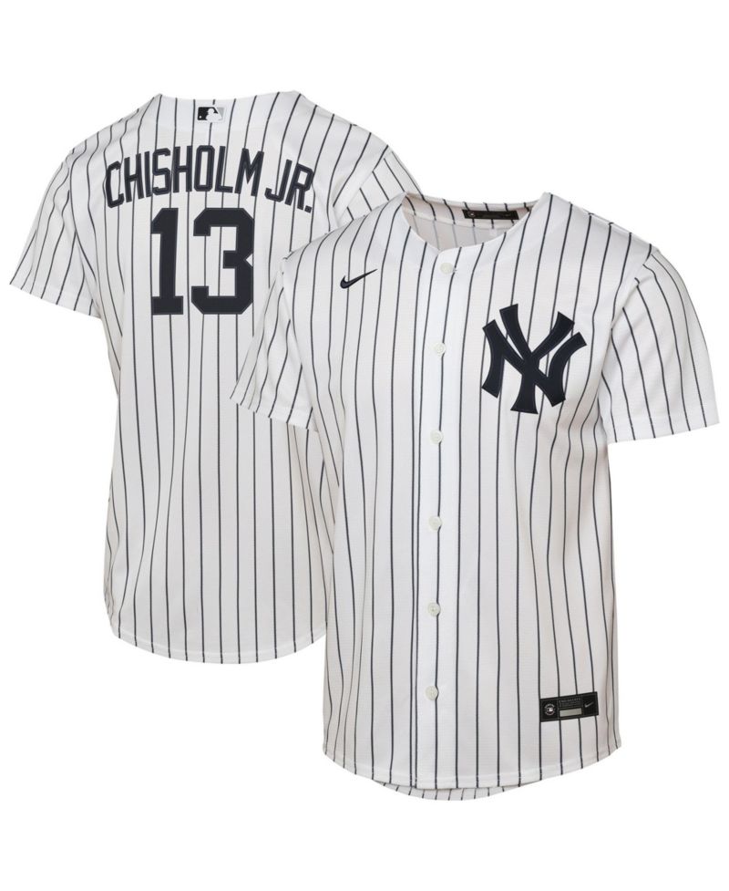 Big Boys and Girls Jazz Chisholm Jr. White New York Yankees Home Replica Jersey