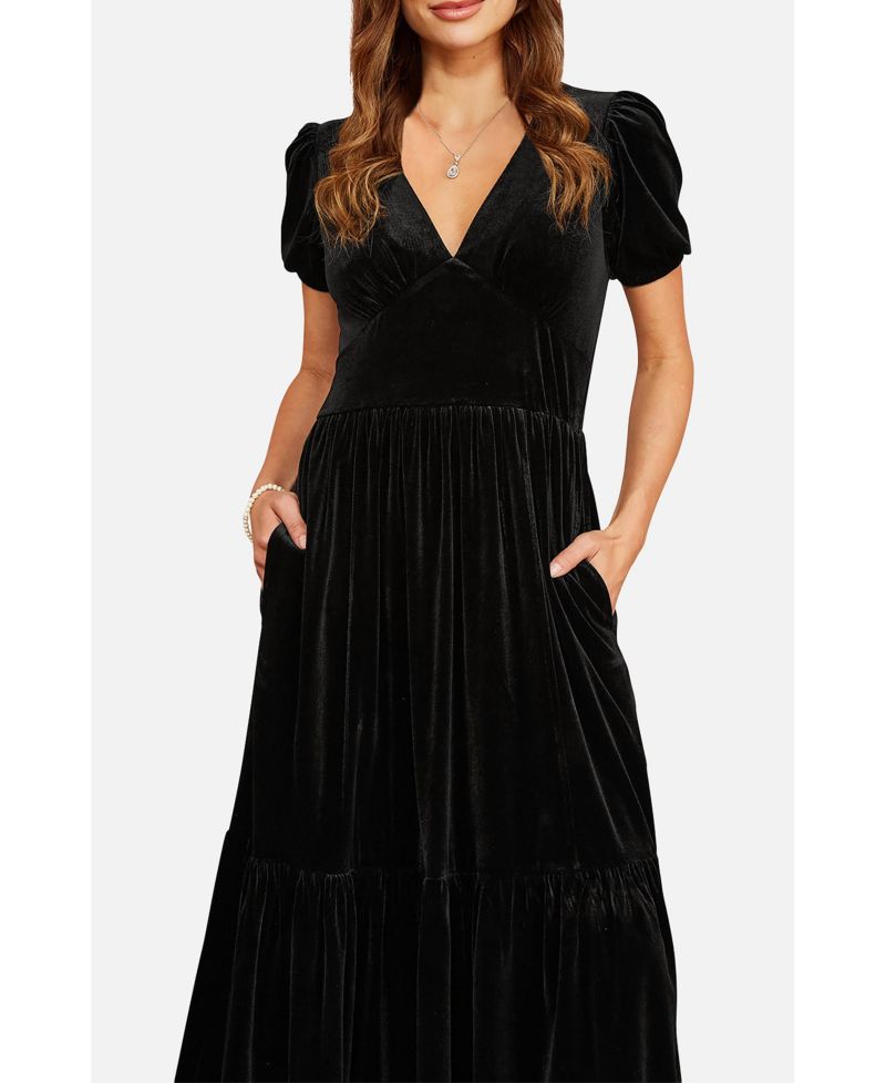 Women's Velvet Midi Dress