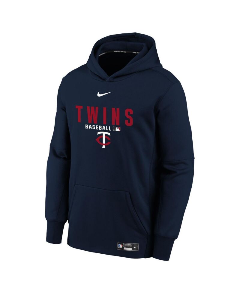 Big Boys and Girls Navy Minnesota Twins Authentic Collection Therma-FIT Hoodie