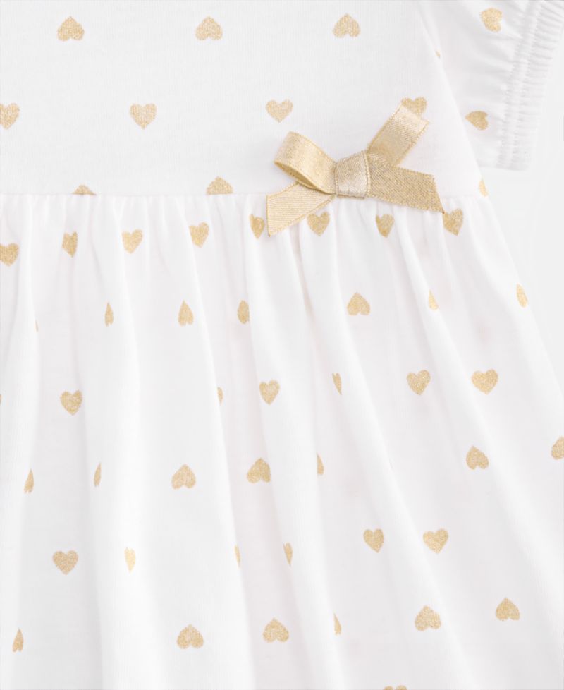 Baby Girls' 0M-24M Heart-Print Skirted Sunsuit