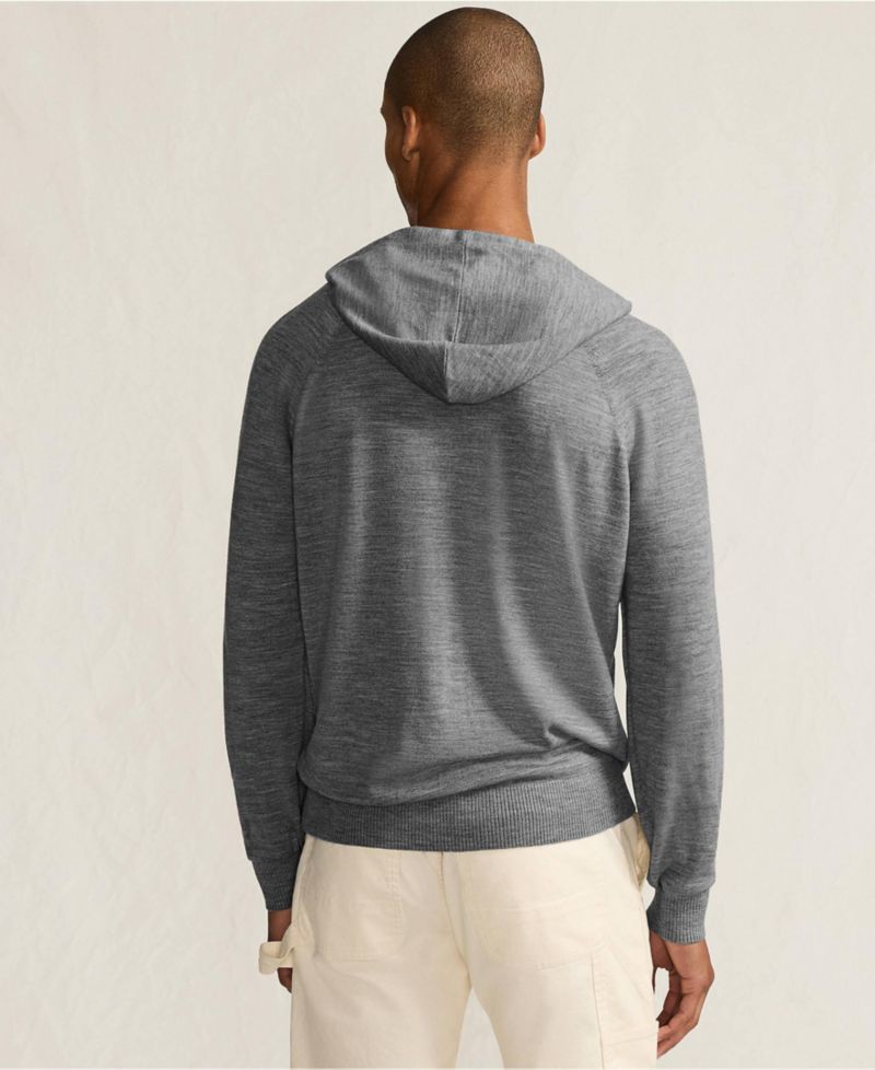 Men's Long Sleeve Washable Merino Pullover Hoodie