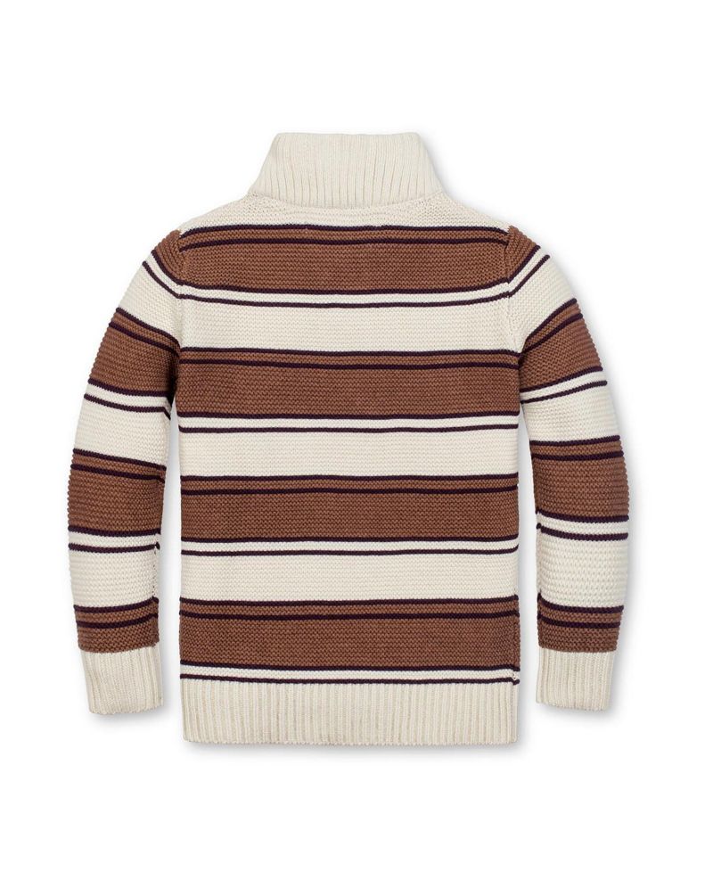 Hope and Henry Little and Big Boys' Organic Mock Neck Stripe Sweater