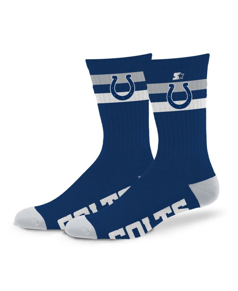 Men's and Women's Indianapolis Colts Team Color Two-Stripe Crew Socks