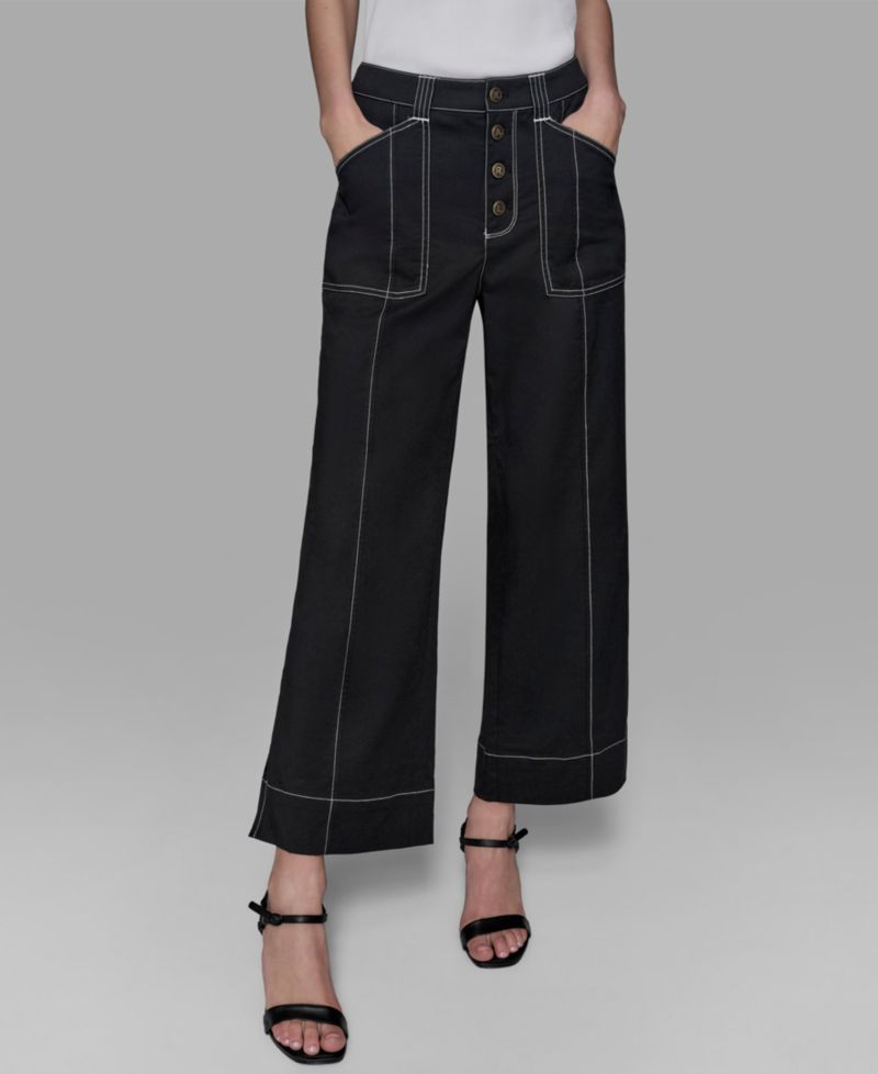 Petite Mid-Rise Wide-Leg Pants