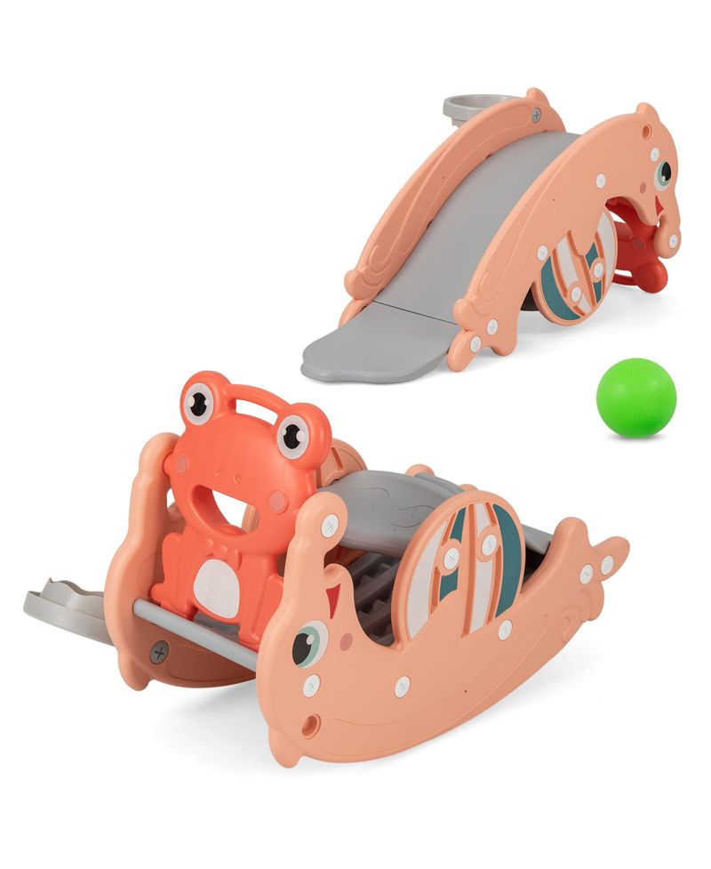 Infant 3-in-1 Convertible Rocking Horse, Slide and Basketball Hoop, 3-Piece Set