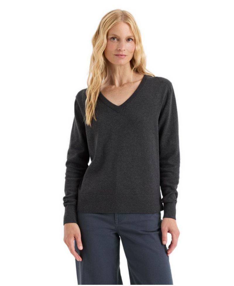 Women's Essential Long-Sleeve V-Neck Sweater