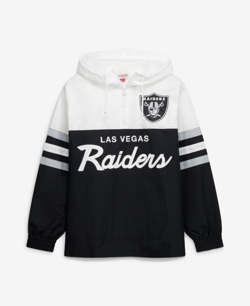Men's Black Las Vegas Raiders Head Coach Anorak Quarter-Zip Windbreaker Jacket