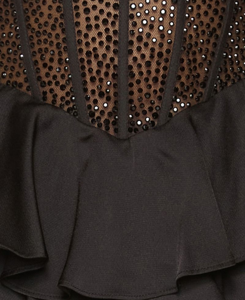 Juniors' Strapless Corset Lace-Up Back Mini Dress