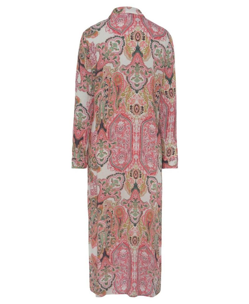 Women's Viscose Printed Button Down Multiway Scoop-Neck Midi Dress