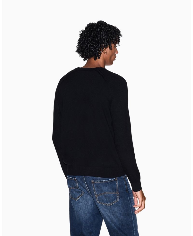 Men's Wool Cotton Blend Crew Neck Sweater
