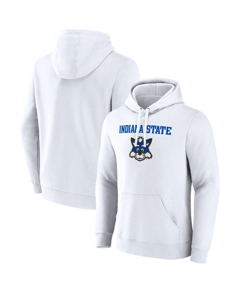 Men's White Indiana State Sycamores Primary Logo Pullover Hoodie