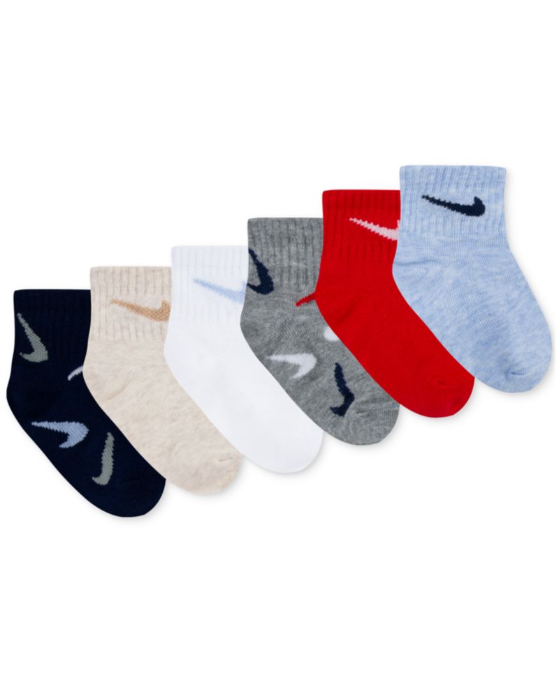 Baby and Toddler Swooshfetti Ankle Socks, Pack of 6