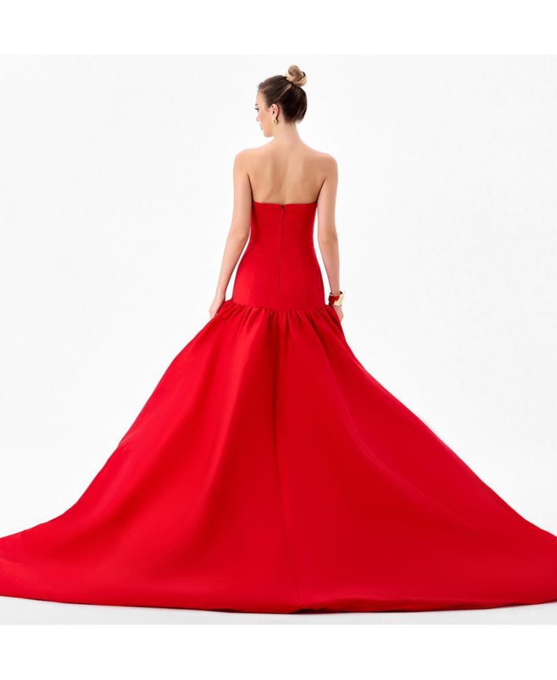 Women's Allegra Strapless Dropped-Waist Balloon-Skirt Gown