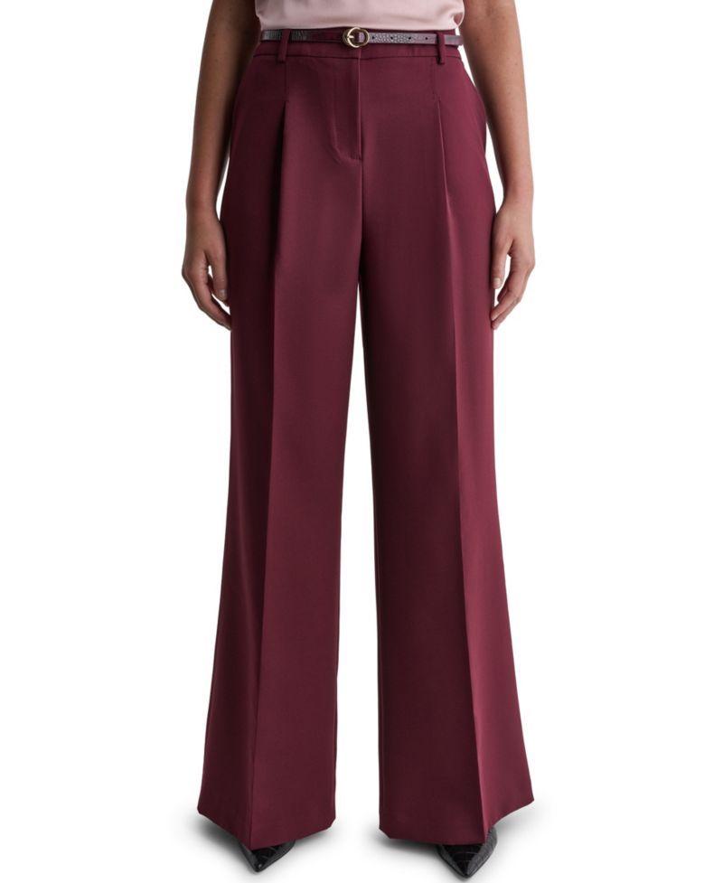Women's Pleated Wide-Leg Pants