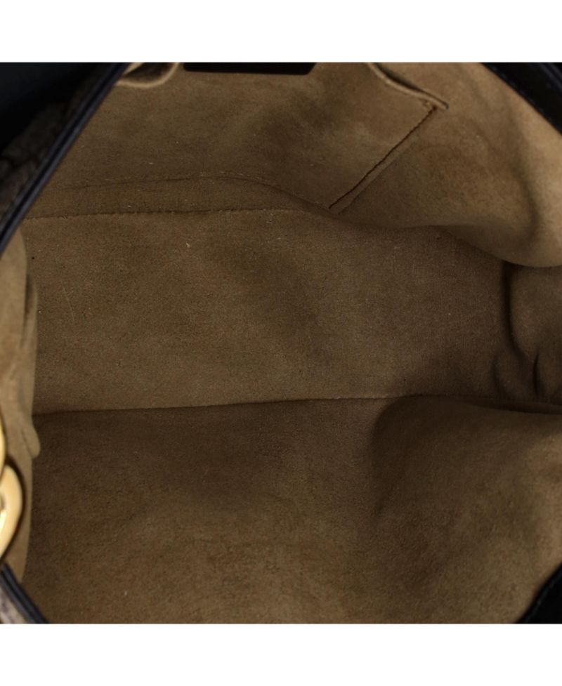 Medium Padlock Saddle Shoulder Bag GG Coated Canvas and Leather