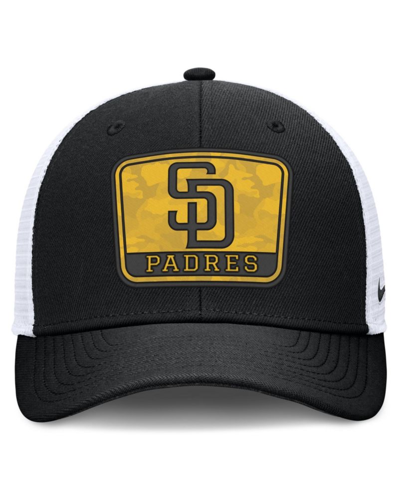 Men's Black/White San Diego Padres Camo Rise Trucker Dri-FIT Adjustable Hat