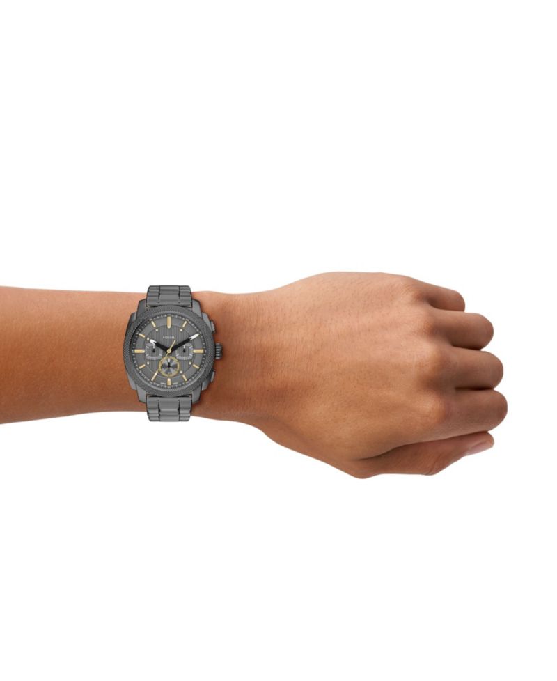 Men's Machine Chronograph Smoke Stainless Steel Watch, 44mm