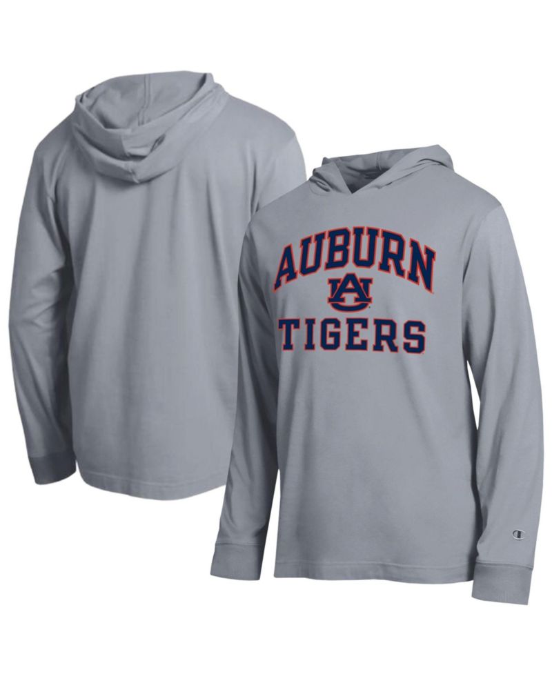 Men's Heather Gray Auburn Tigers High Motor All-Star Long Sleeve Hooded T-Shirt