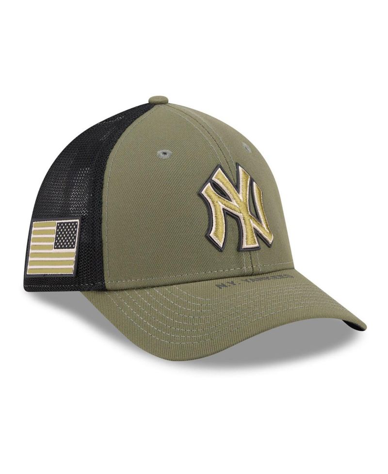 Men's Olive New York Yankees 2026 Armed Forces Day 39THIRTY M-Crown Flex Hat