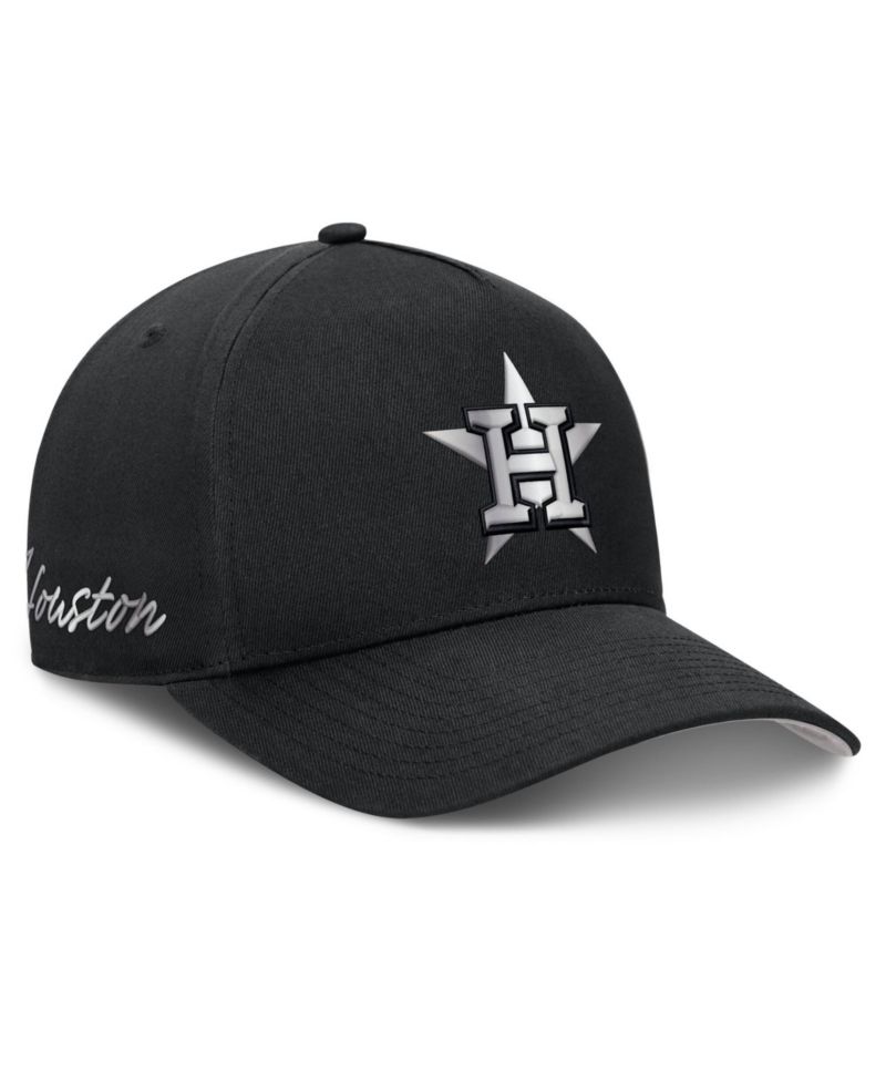Men's Black Houston Astros Rise Dri-FIT A-Frame Adjustable Hat