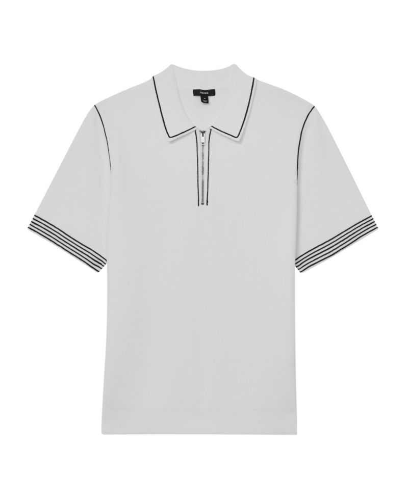 Men's Mason Stitch-Detail Half-Zip Polo Shirt