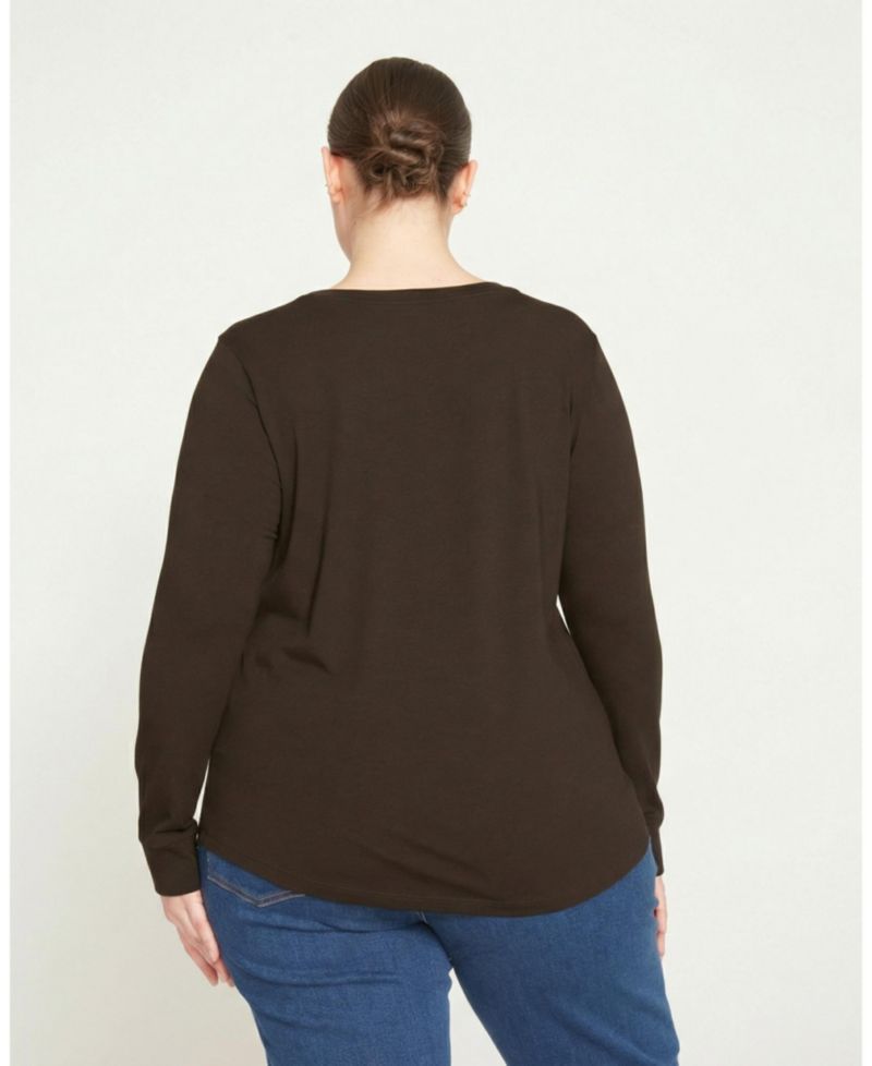 Plus Size Long Sleeve Women's Tee Rex