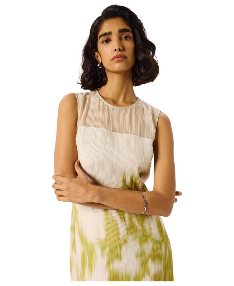 Women's Wedding-Guest Pleated Sheath Midi Dress