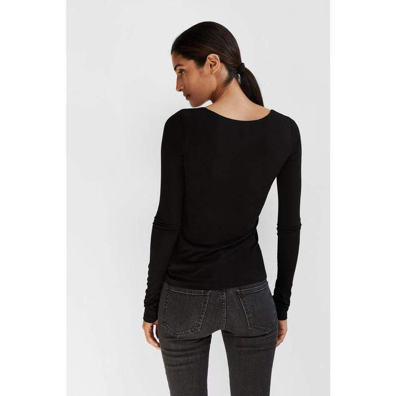 Women's Yvonne Square-Neck Long-Sleeve Jersey Top