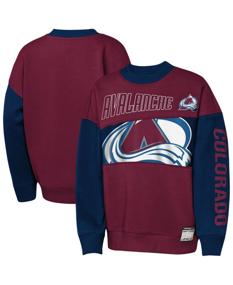Big Boys and Girls Burgundy/Navy Colorado Avalanche Impact Player Sweatshirt