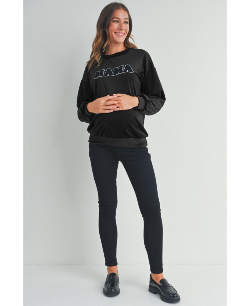 Women's Velvet Mama Crewneck Maternity Sweatshirt