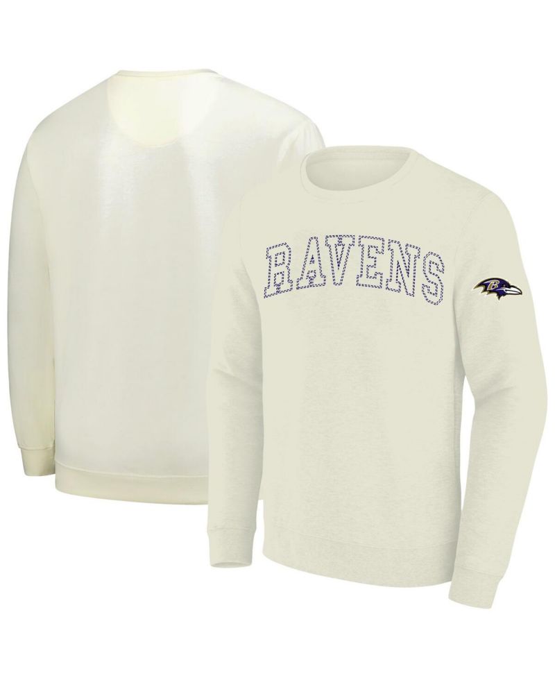 Men's Cream Baltimore Ravens Big & Tall Fleece Sweatshirt