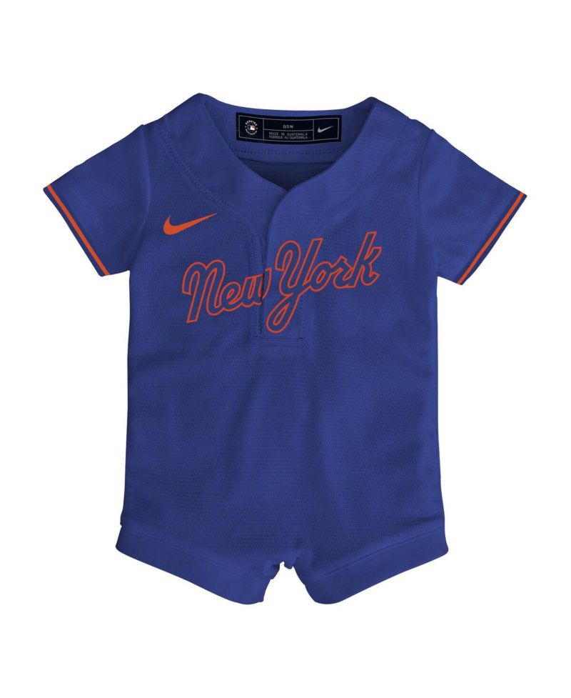 Baby Boys and Girls Royal New York Mets Alternate Replica Romper Jersey