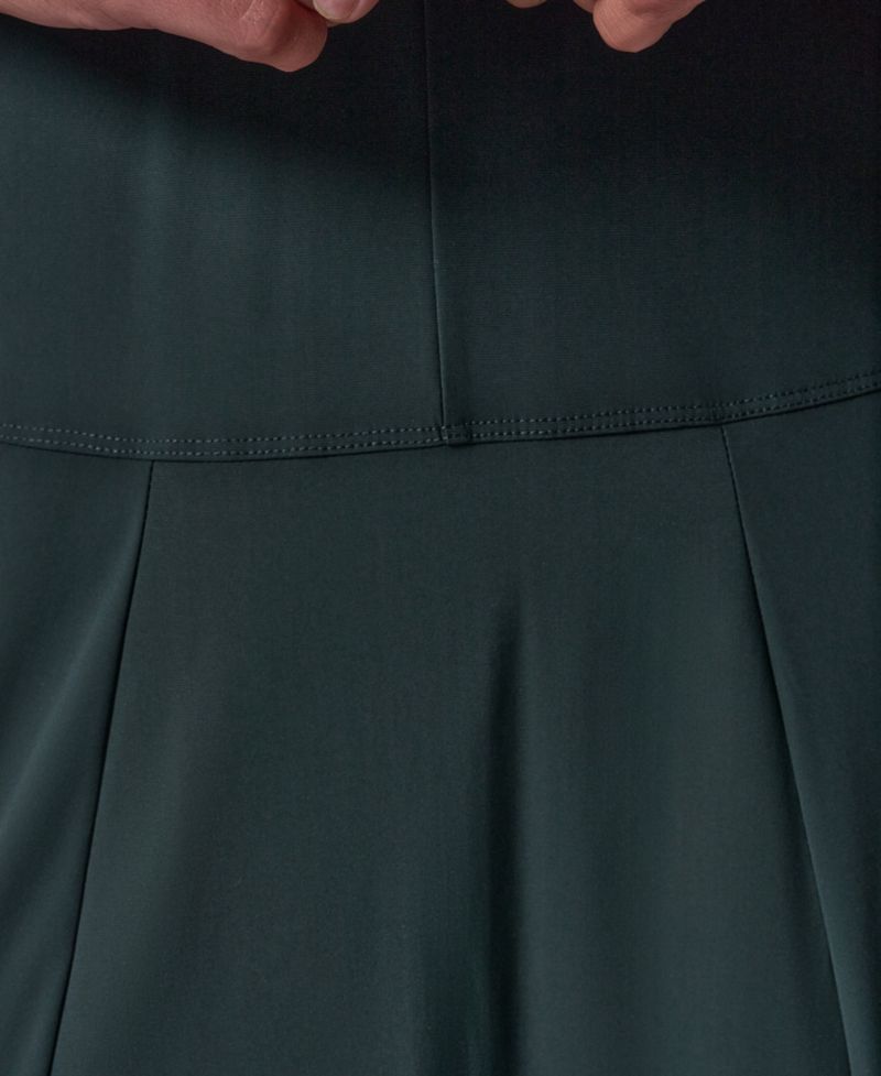 Women's V-Neck A-Line Midi Dress with Pockets